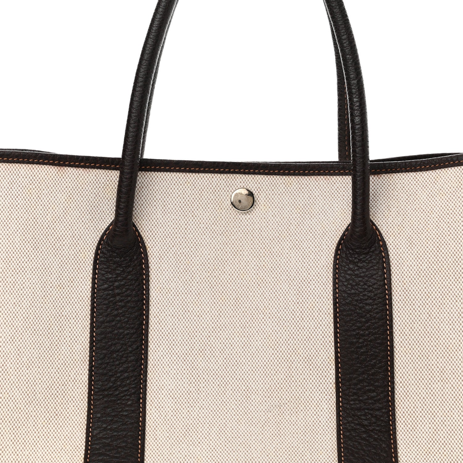 Hermes Buffle Skipper Toile Garden Party 36 MM Tote Marron Fonce 7 of 11
