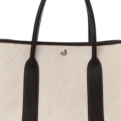Hermes Buffle Skipper Toile Garden Party 36 MM Tote Marron Fonce 7 of 11