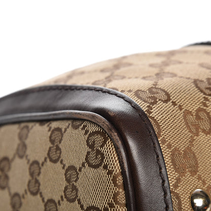 Gucci Monogram Vintage Web Medium Boston Dark Brown 14 of 15