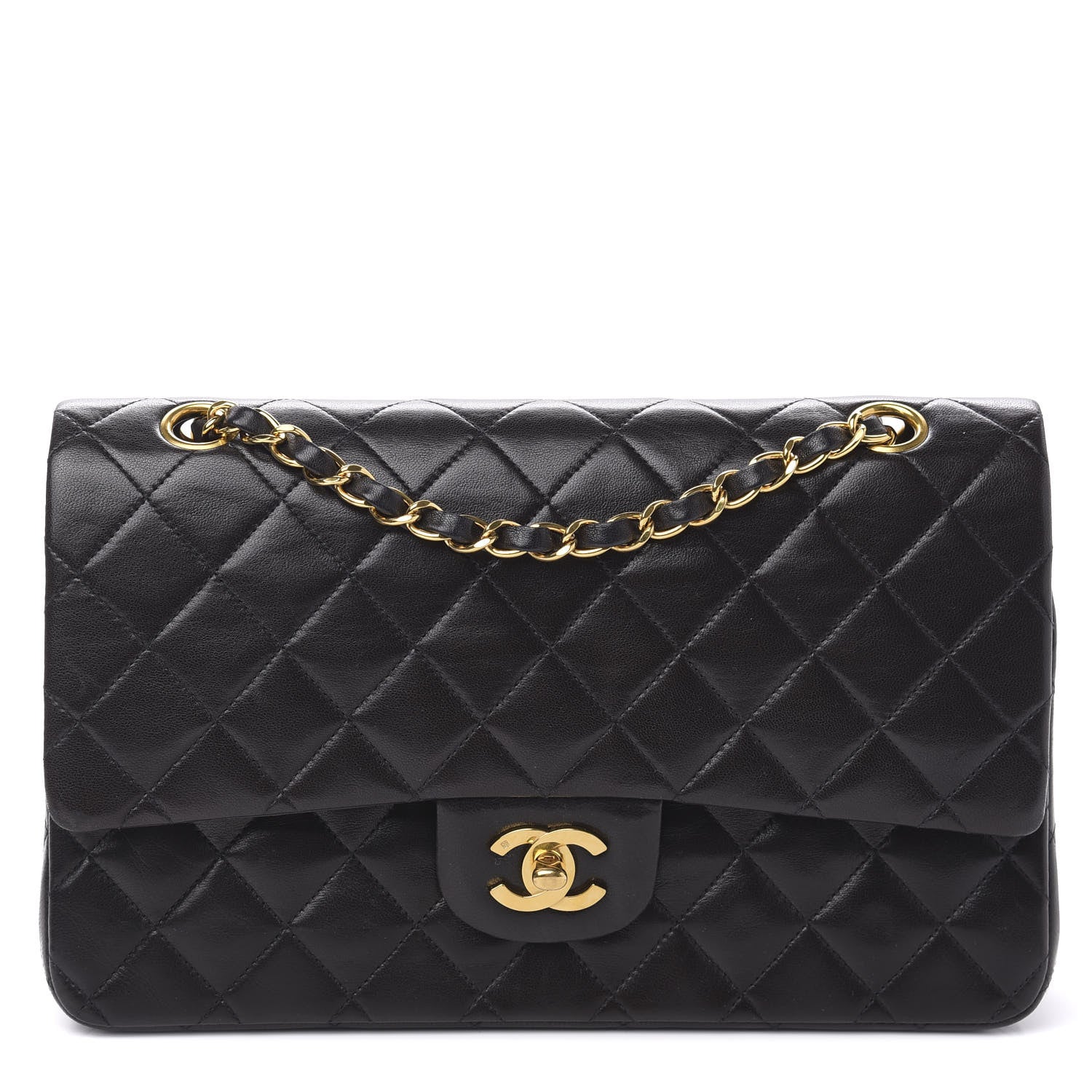 Chanel Lambskin Quilted Medium Double Flap Black 1 of 10
