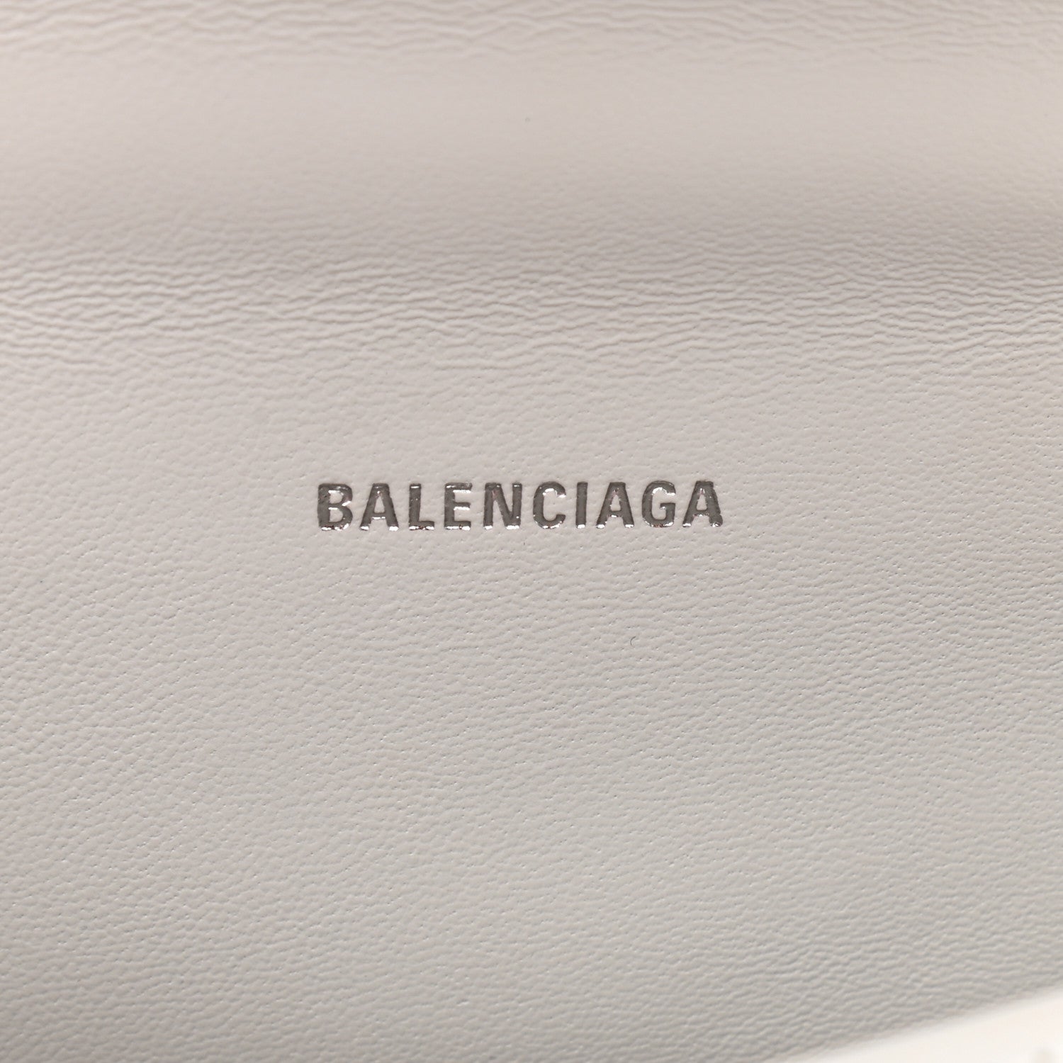 Balenciaga Shiny Calfskin Crocodile Embossed Hourglass Top Handle Bag XS White 8 of 10