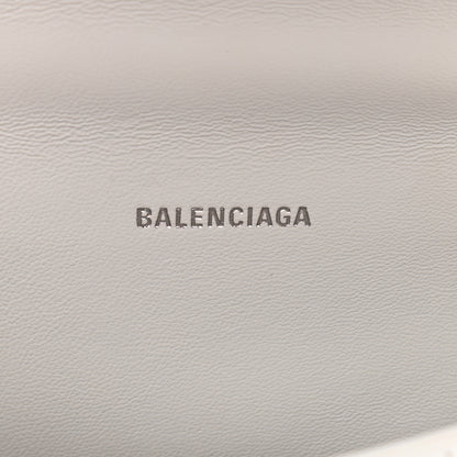 Balenciaga Shiny Calfskin Crocodile Embossed Hourglass Top Handle Bag XS White 8 of 10