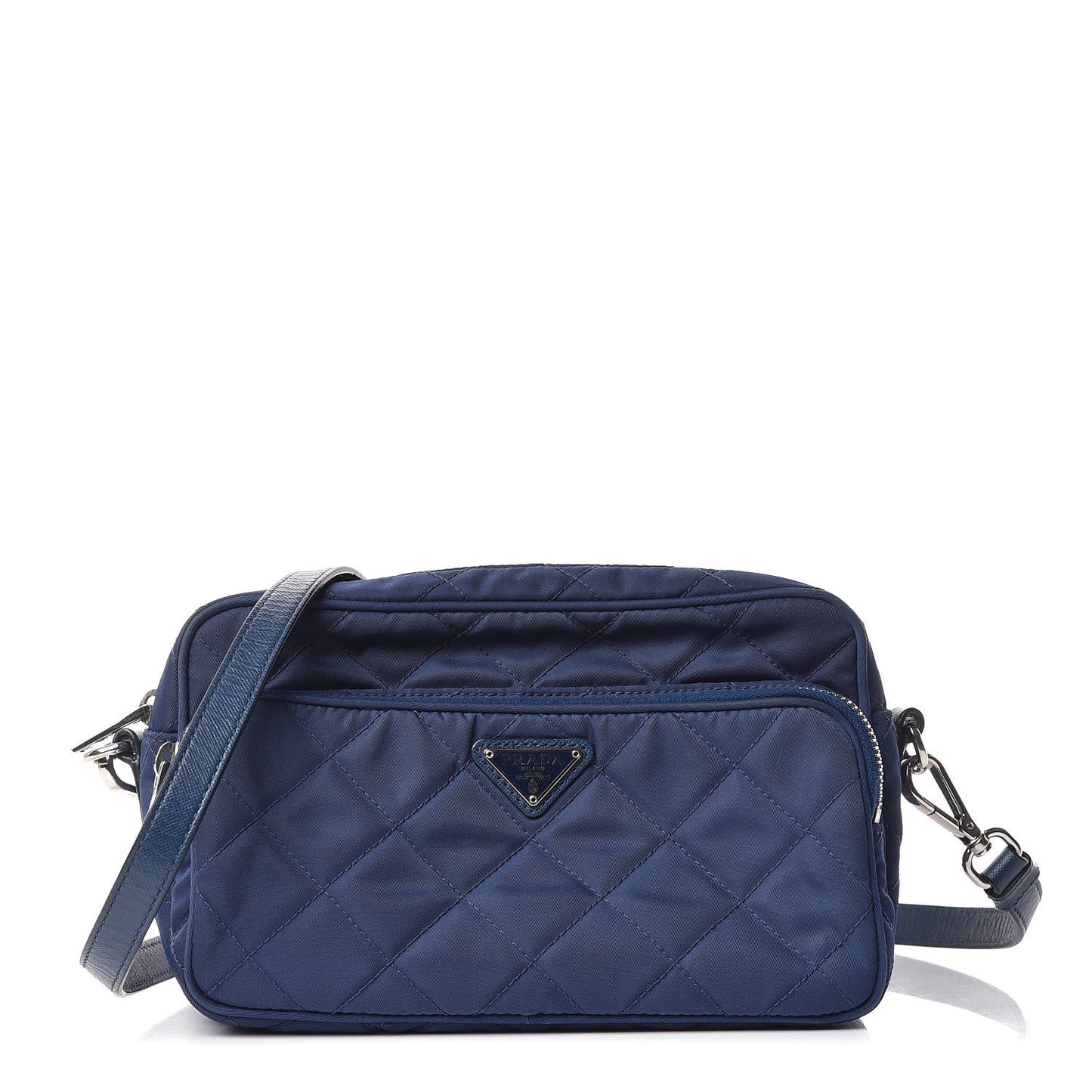 Nylon Tessuto Impuntu Quilted Crossbody Bag Royal Blue