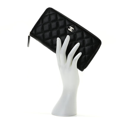 Chanel Caviar Quilted Large Gusset Zip Around Wallet Black 10 of 11