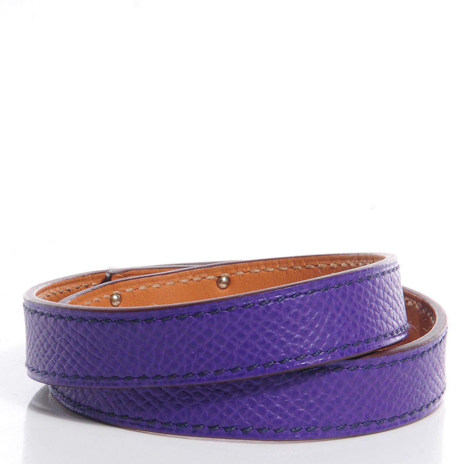 Hermes Epsom Kelly Double Tour Bracelet M Crocus Purple 3 of 7