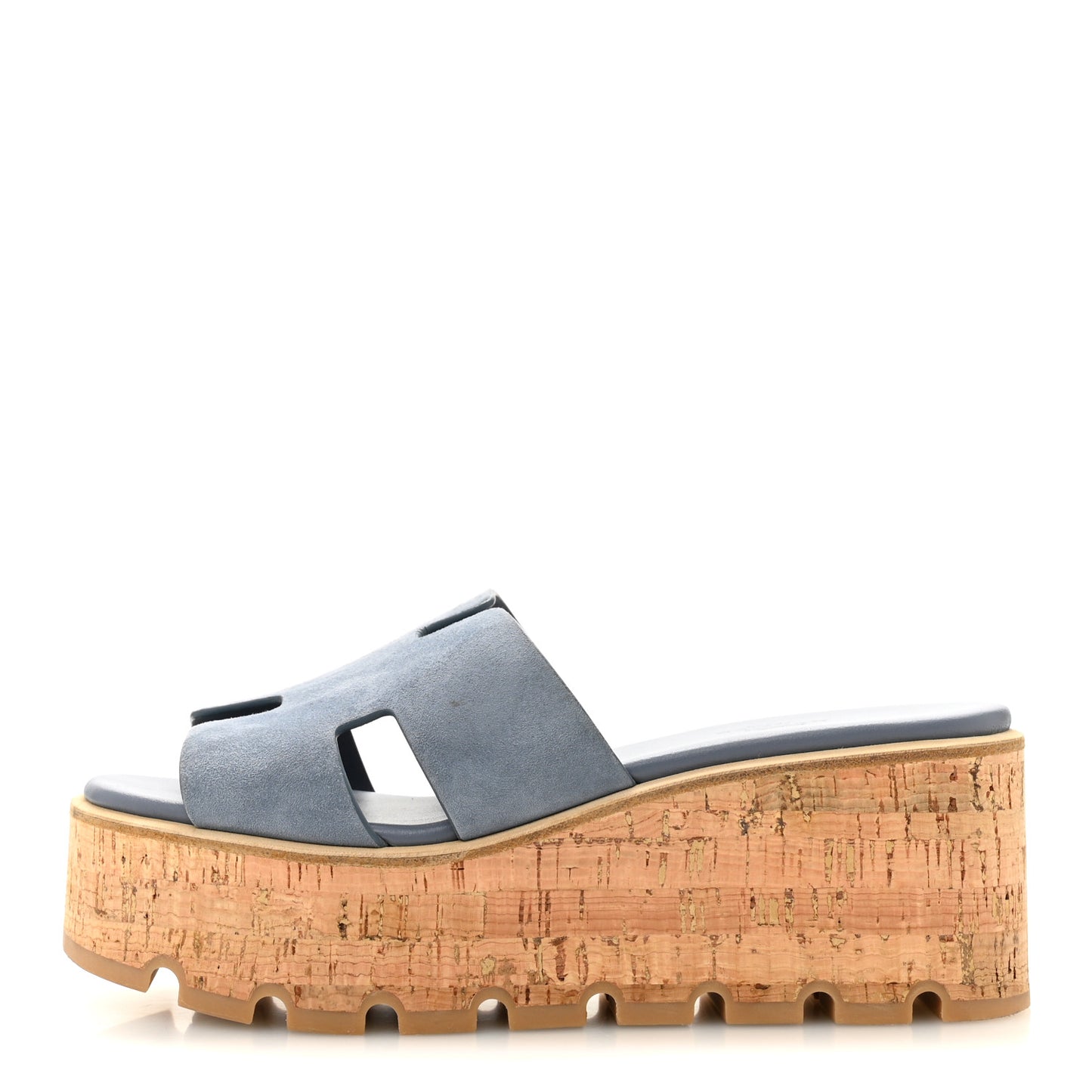 Suede Goatskin Cork Eze 30 Sandals 37 Bleu Grignon