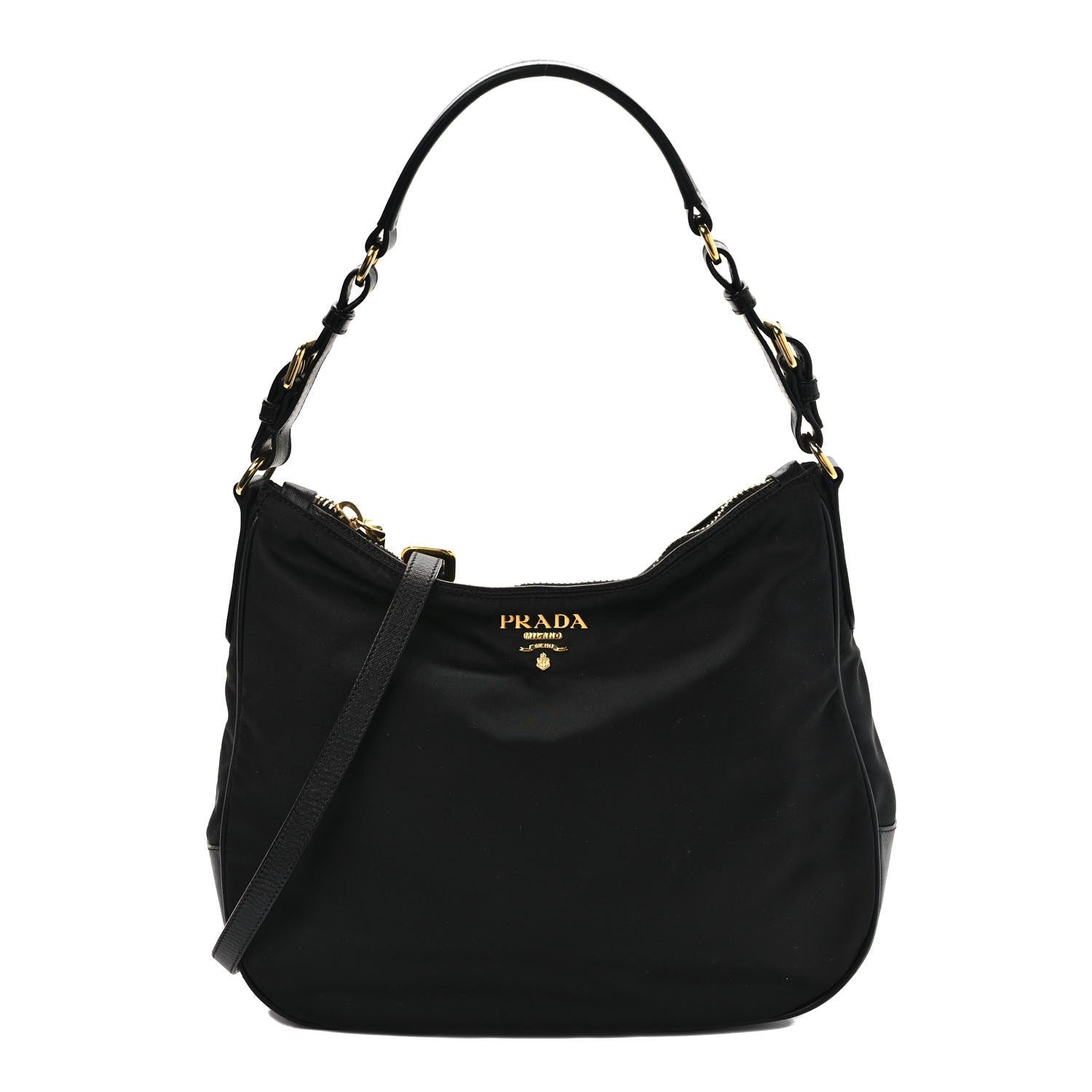 Prada Tessuto Nylon Shoulder Bag Black 1 of 10