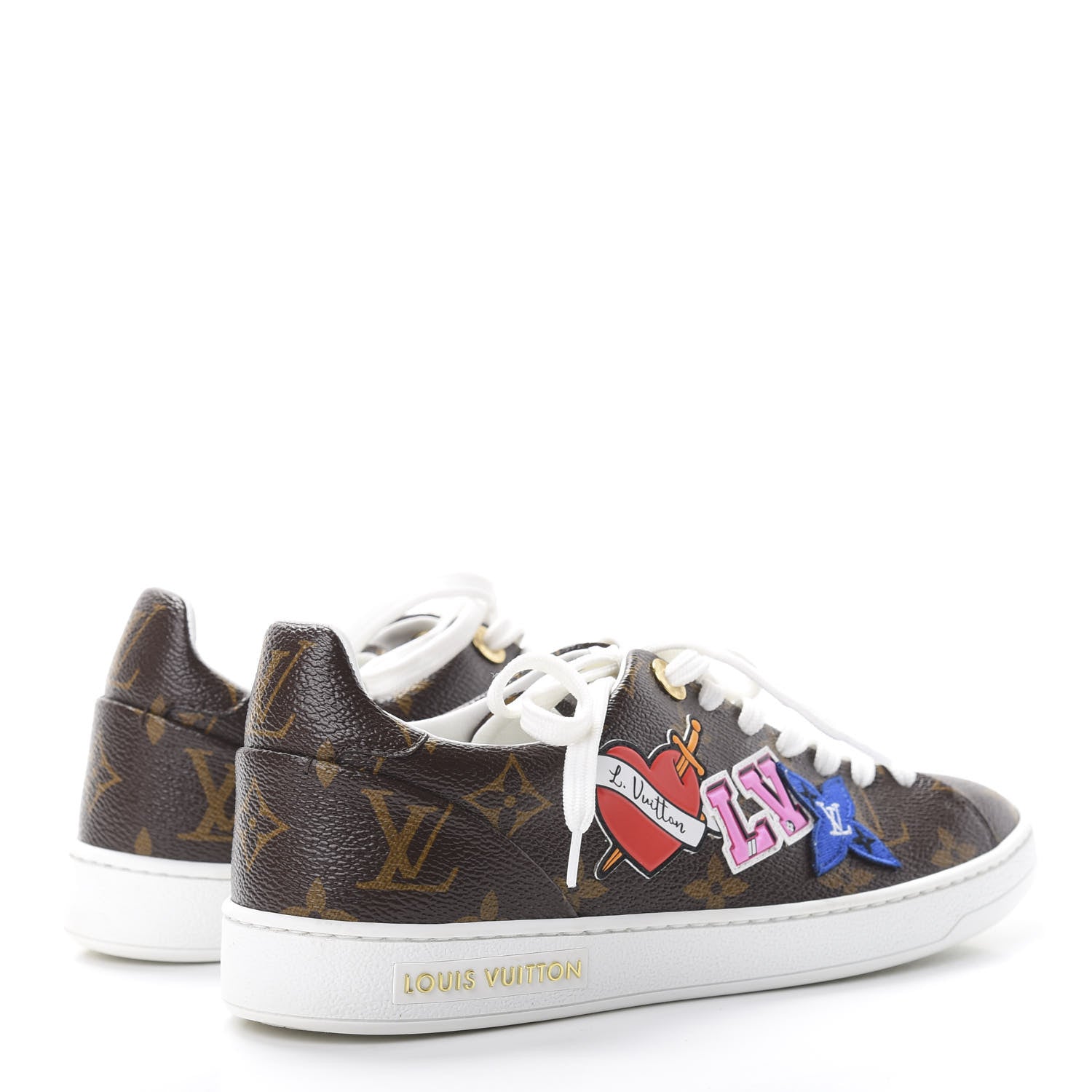 Louis Vuitton Calfskin Monogram LV Black Heart Sneakers 36 Cacao 4 of 10