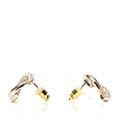 Chanel Pearl Crystal CC Earrings Gold 3 of 5