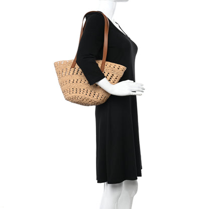 Saint Laurent Raffia Calfskin Small Panier Tote Naturel 2 of 10