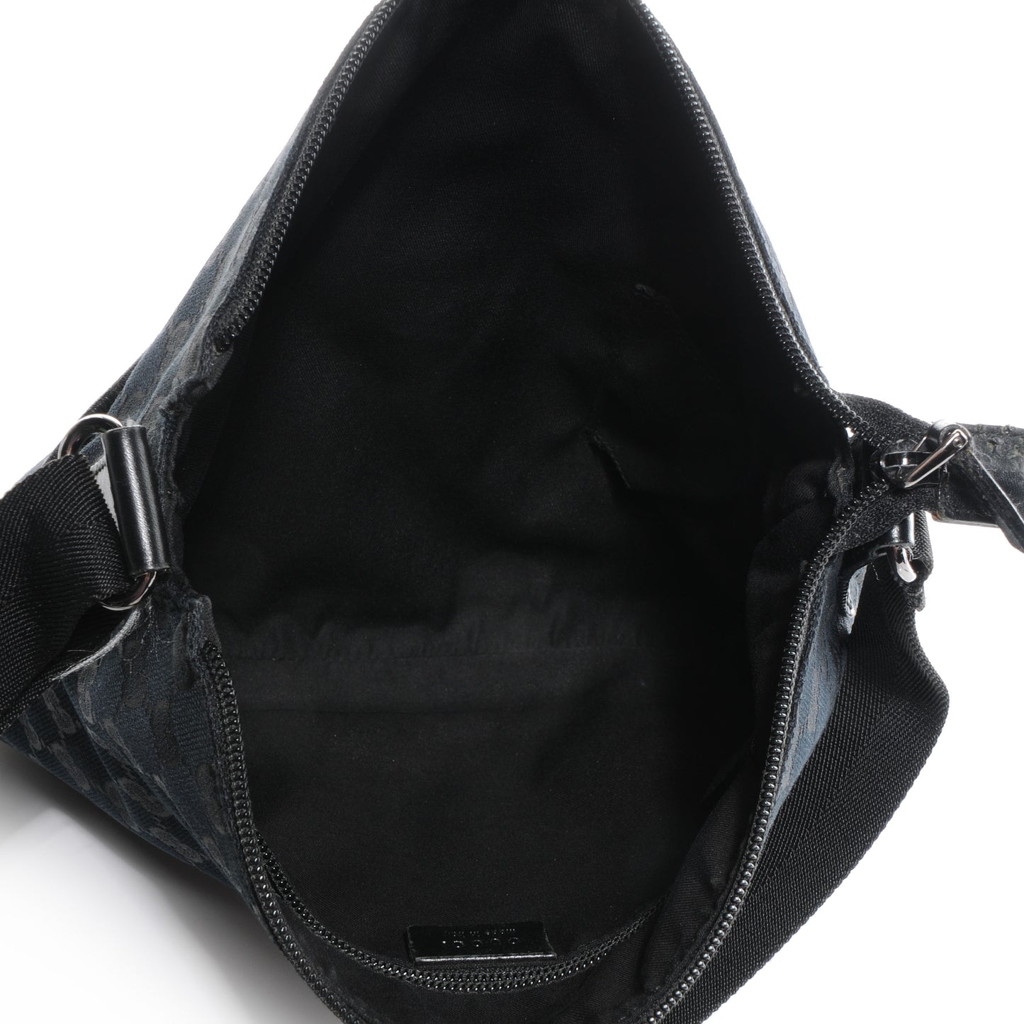 Monogram Calfskin Perforated Medium Flat Messenger Bag Black