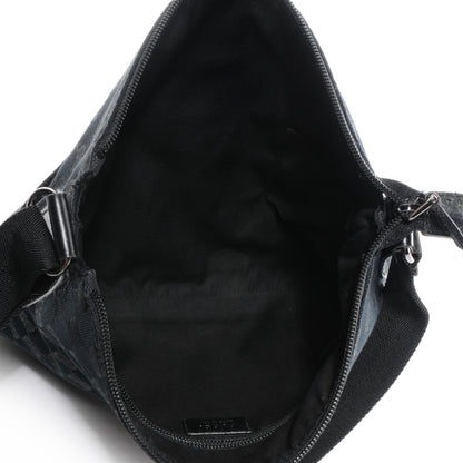 Gucci Monogram Calfskin Perforated Medium Flat Messenger Bag Black 5 of 7