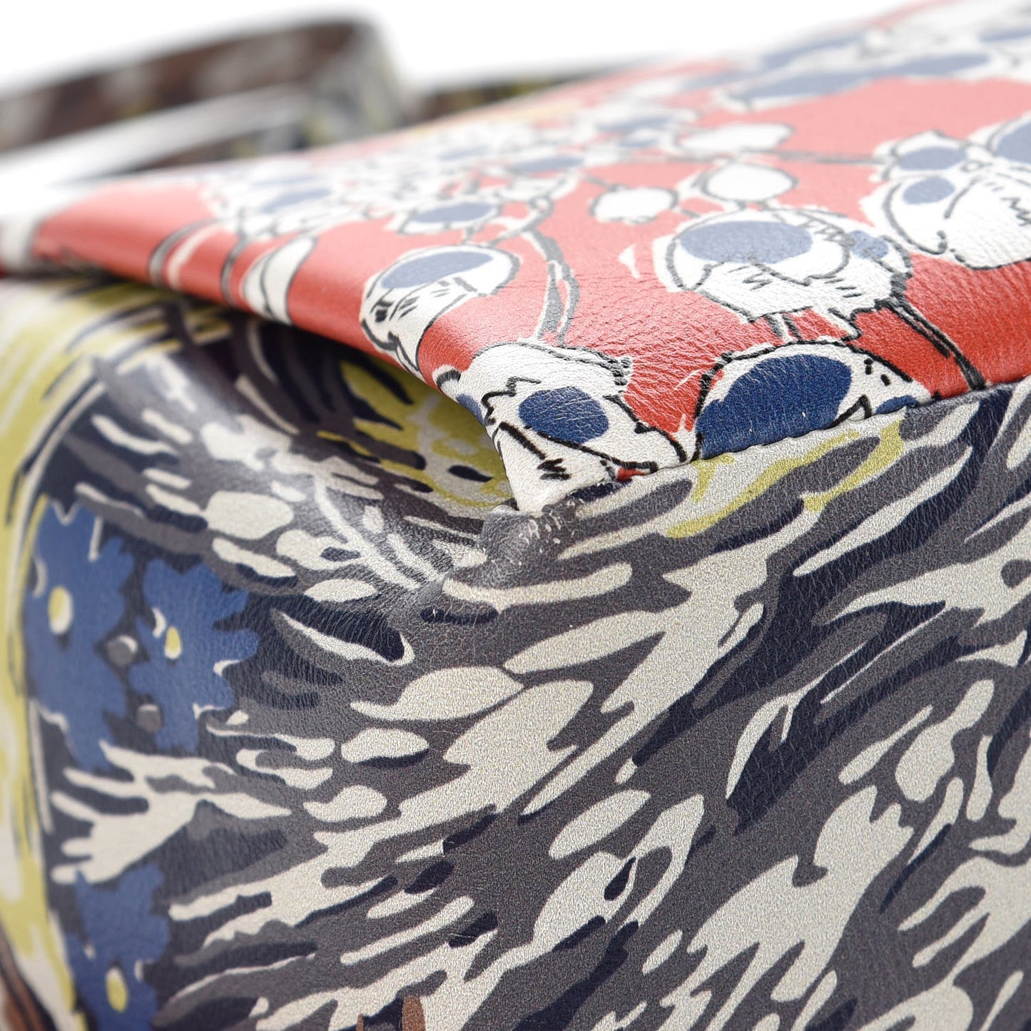 Calfskin Garden Couture Printed Small Mime Top Handle Bag Multicolor
