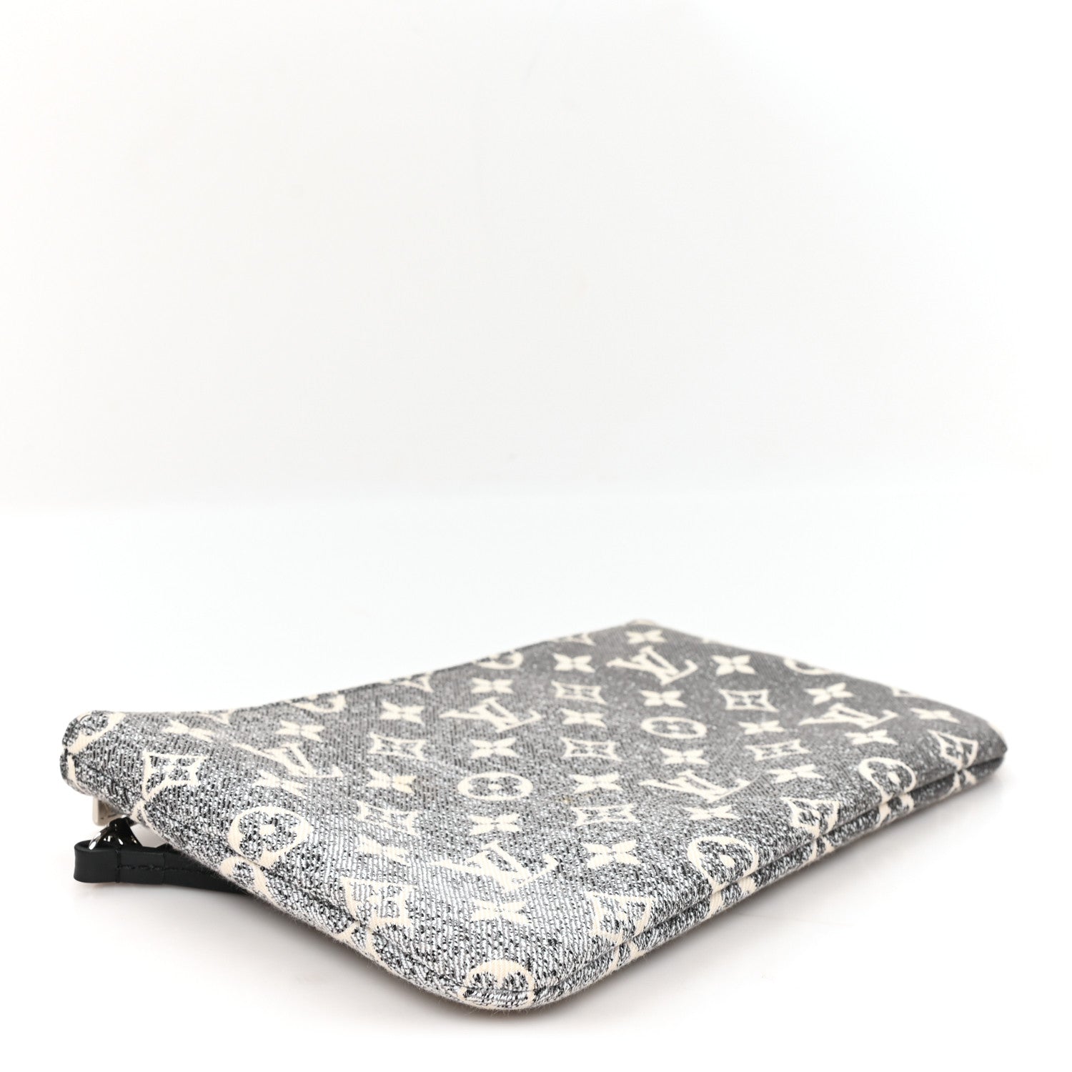 Louis Vuitton Denim Monogram Jacquard Neverfull MM GM Pochette Gray 4 of 6