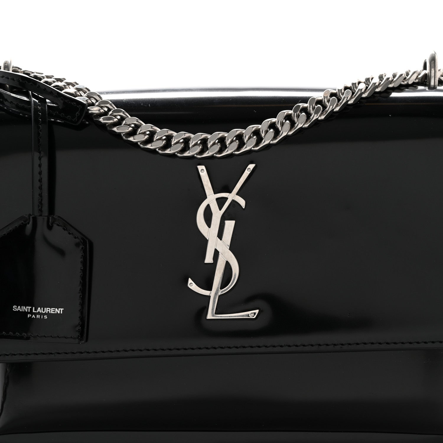 Saint Laurent Glazed Calfskin Medium Monogram Sunset Black 8 of 11