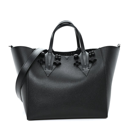 Christian Louboutin Calfskin Empire Spike Studded Small Cabachic Tote Black 1 of 10