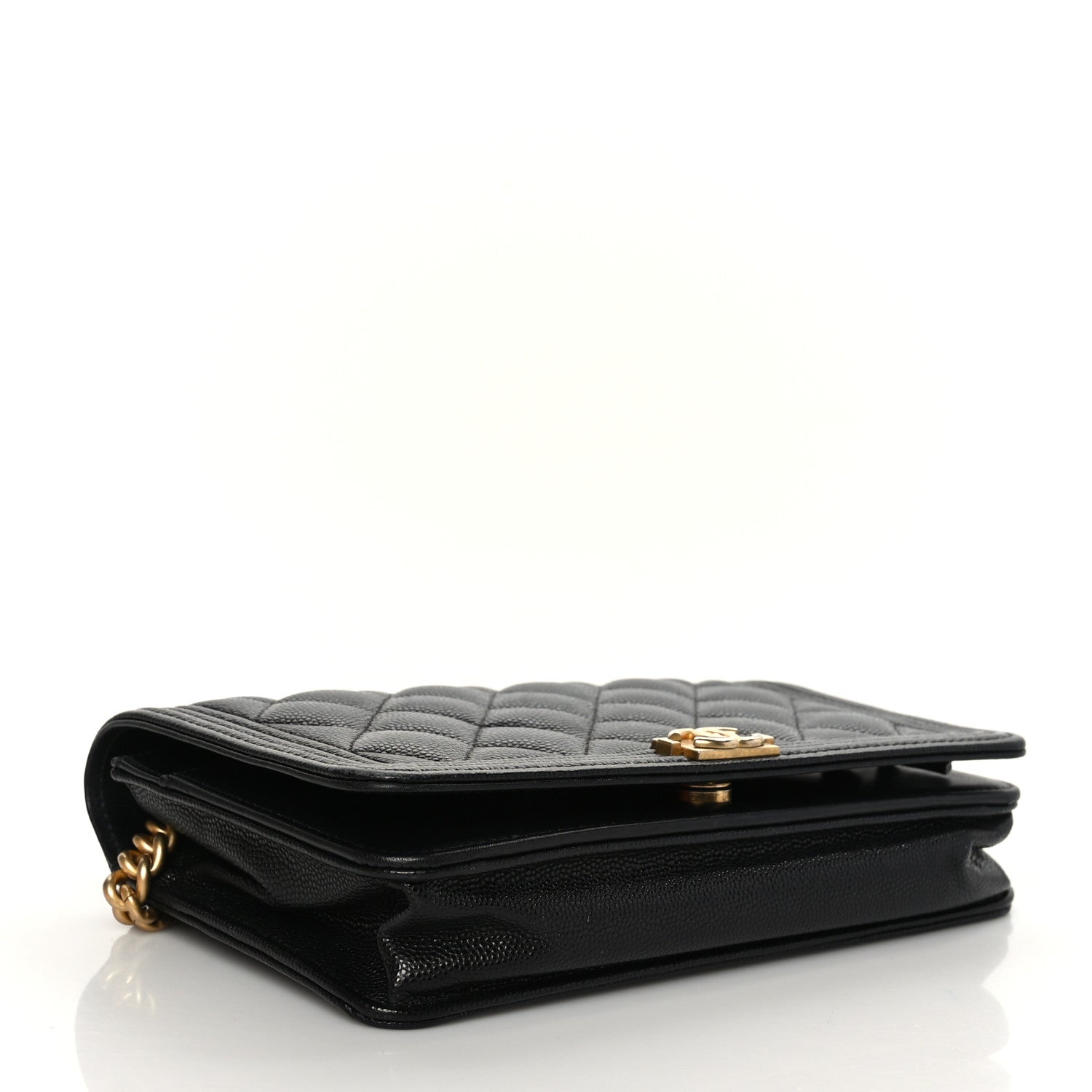 Chanel Caviar Quilted Boy Wallet On Chain WOC Black 3 of 8