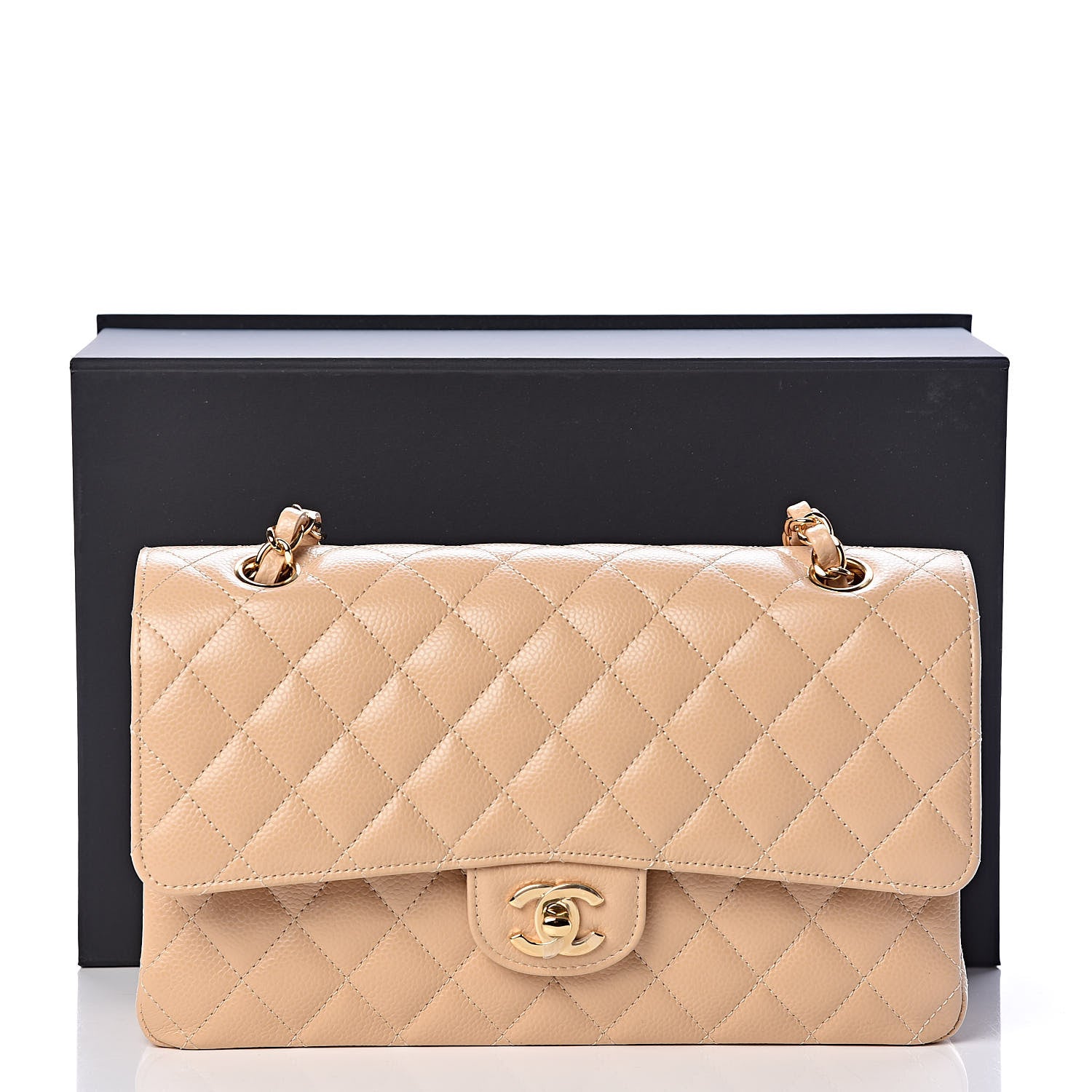 Chanel Caviar Quilted Medium Double Flap Beige Clair 11 of 11