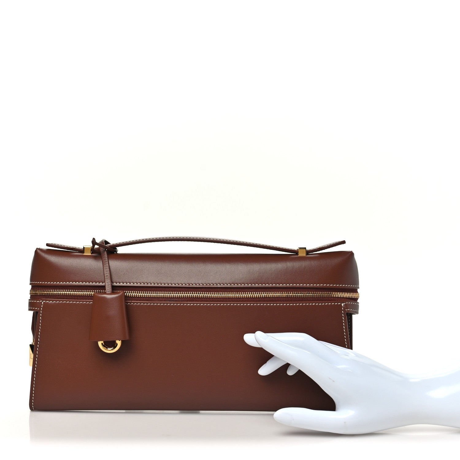 Loro Piana Smooth Calfskin Extra Clutch L29 Burnt Tan 3 of 10
