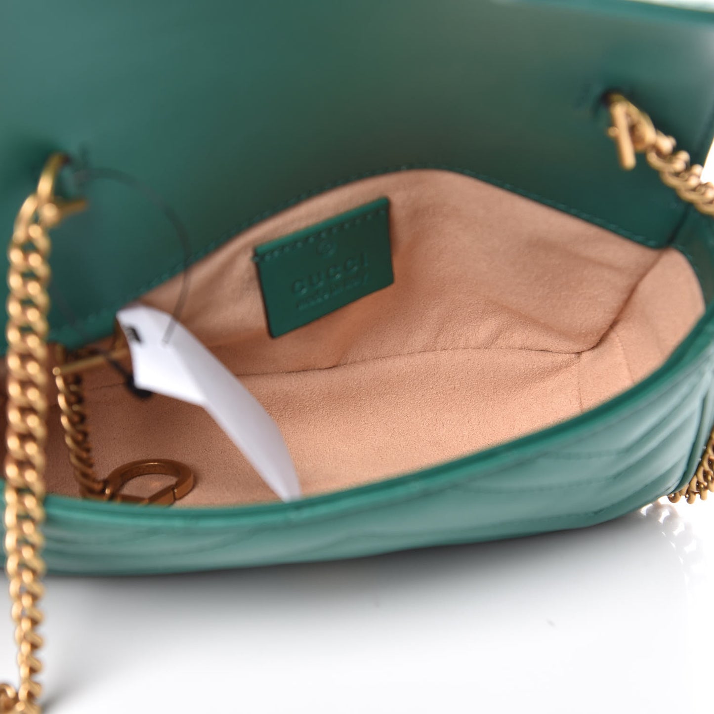 Calfskin Matelasse Super Mini GG Marmont Shoulder Bag Emerald Green