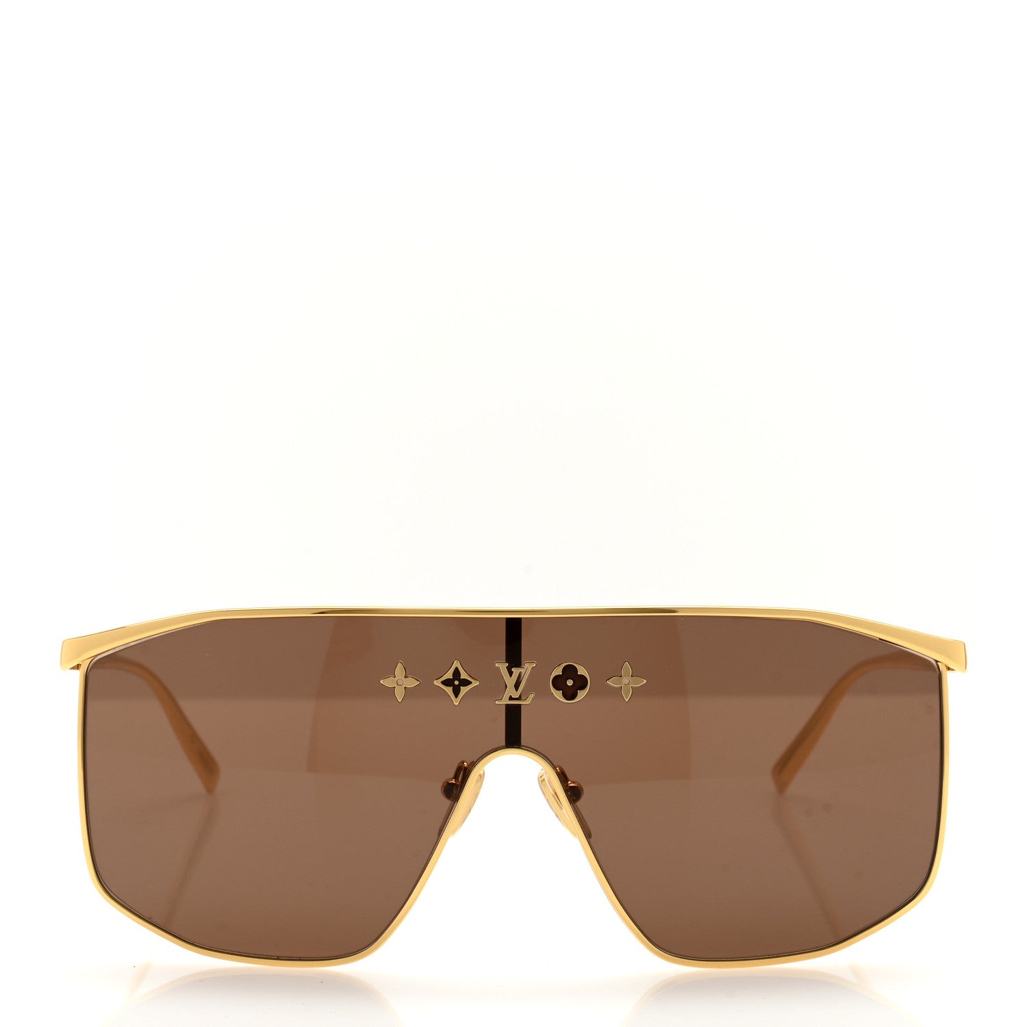 Louis Vuitton Metal LV Golden Mask Sunglasses Z1717U Gold 2 of 8