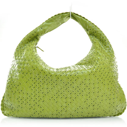 Bottega Veneta Shiny Calfskin Large Top Stitched Veneta Hobo 1 of 9