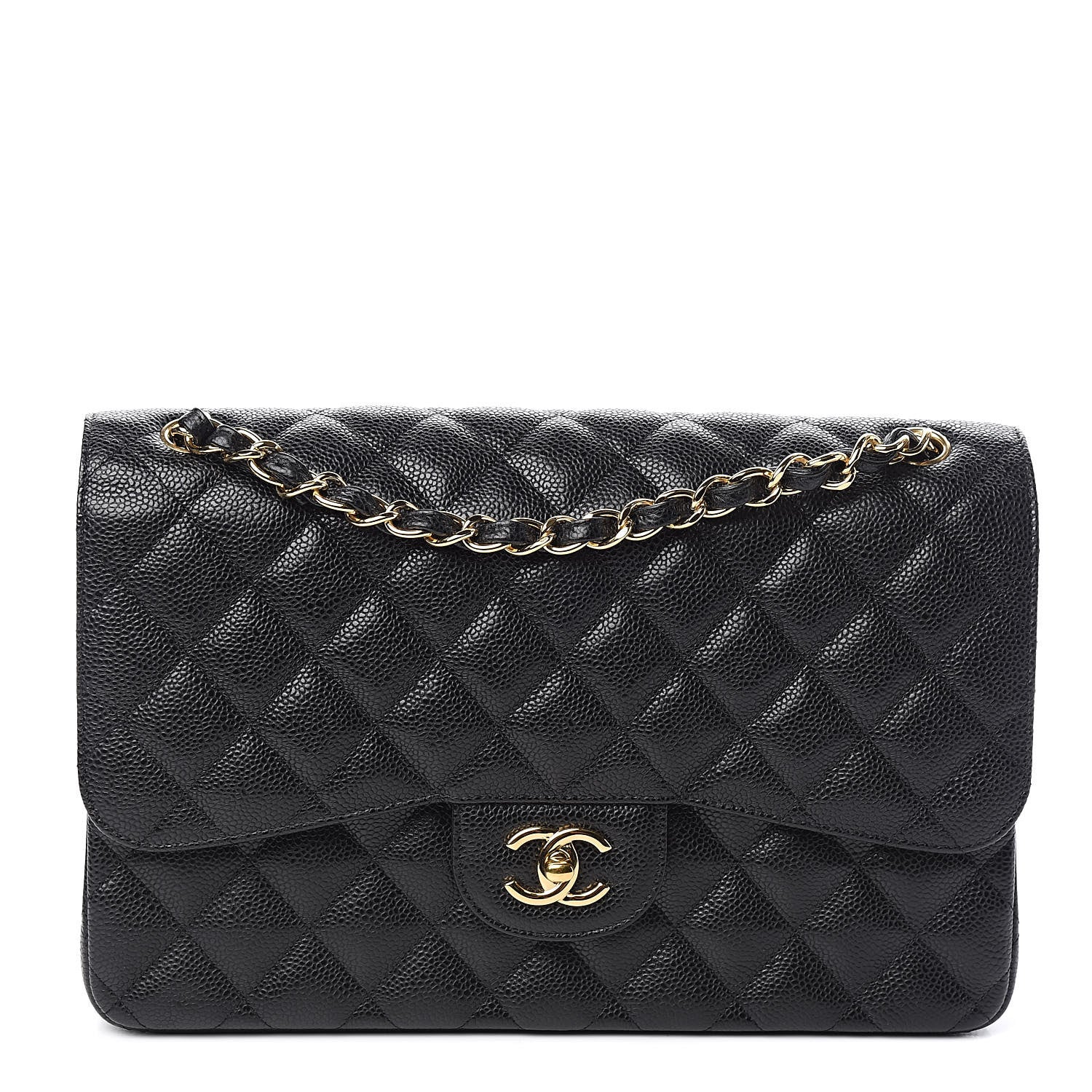 Chanel Caviar Quilted Jumbo Double Flap Black 1 of 10