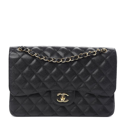 Chanel Caviar Quilted Jumbo Double Flap Black 1 of 10