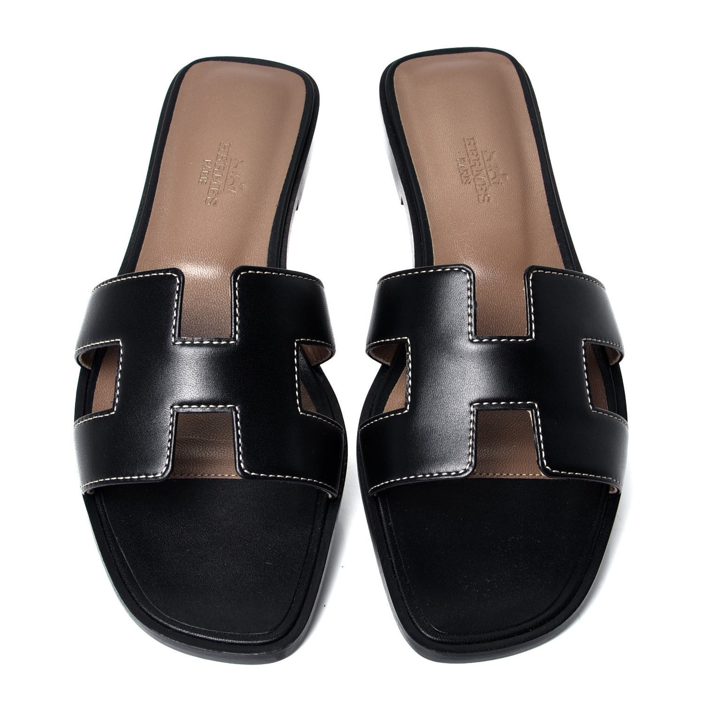 Box Calfskin Oran Sandals 36.5 Black