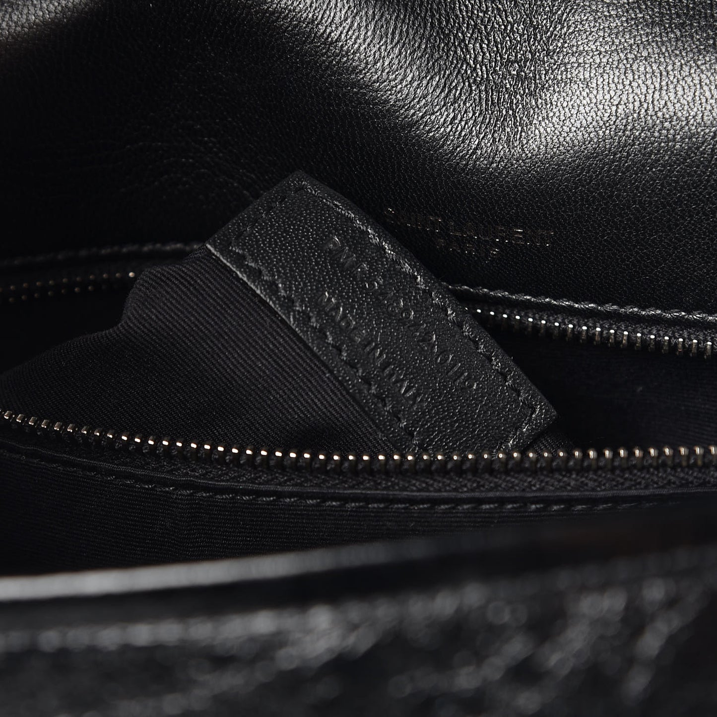 Crinkled Calfskin Matelasse Monogram Medium Niki Chain Satchel Black