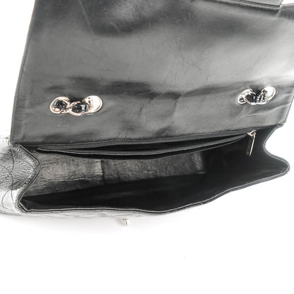Chanel Distressed Patent Quilted Jumbo Single Flap Black 5 of 7