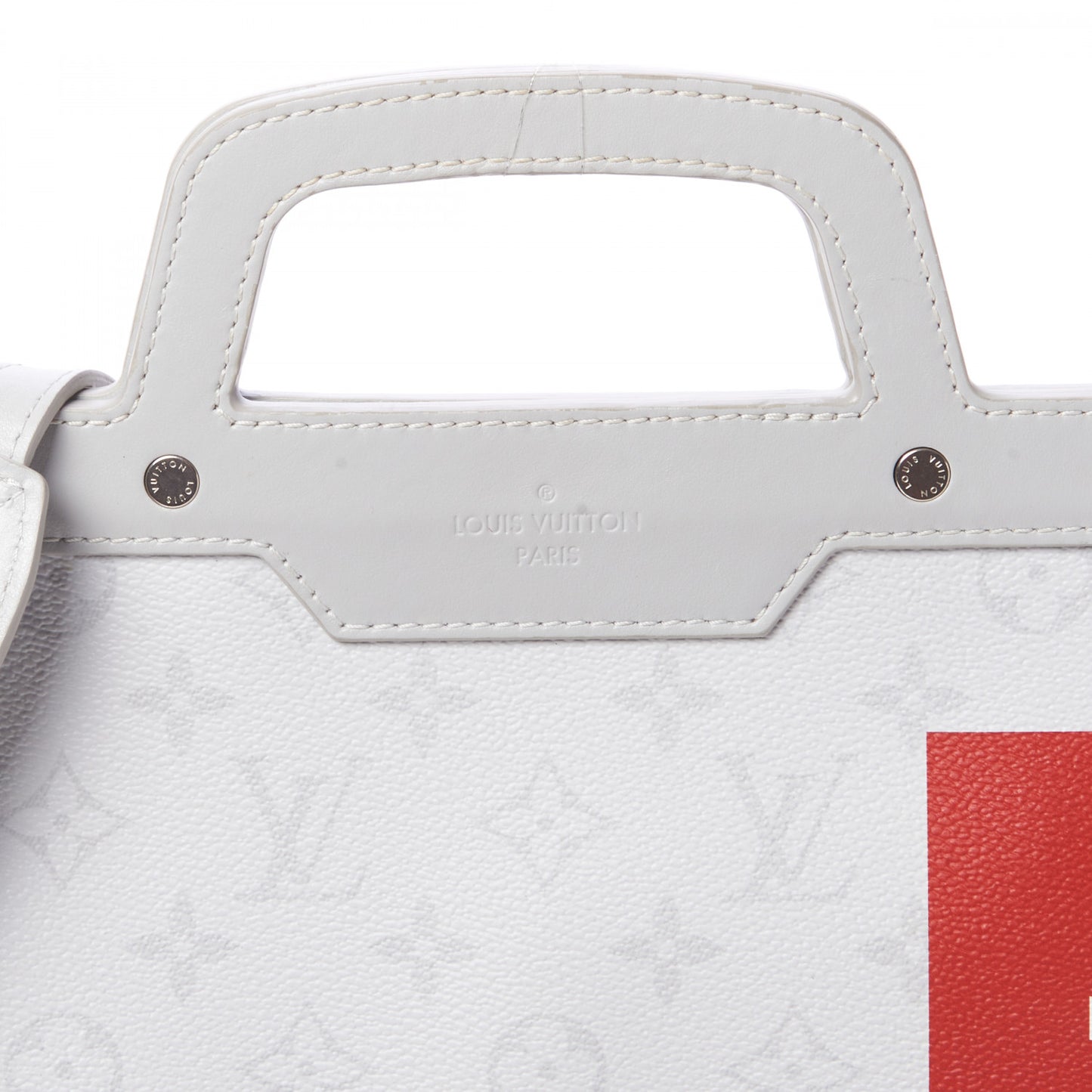 Monogram Flat Vertical Tote White