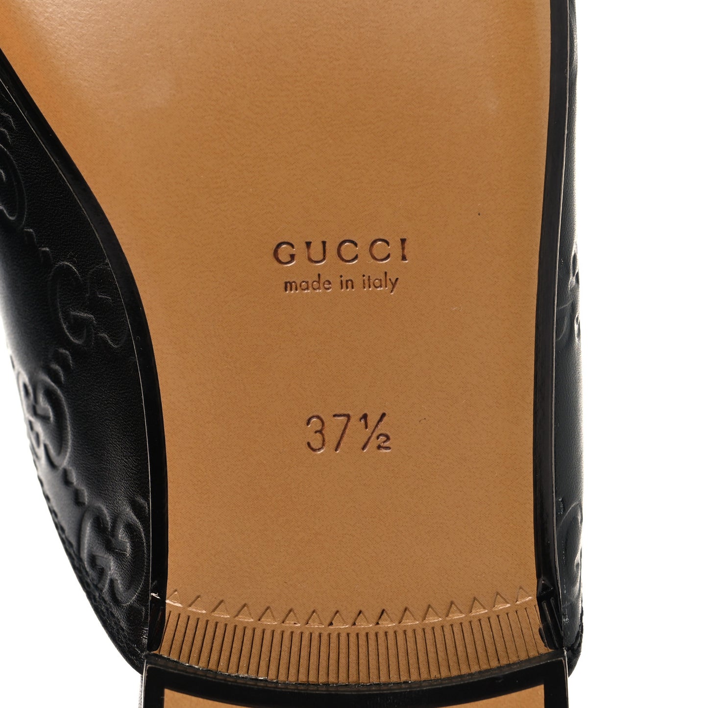 Glamour Calfskin Guccissima Womens Princetown Slippers 37.5 Black