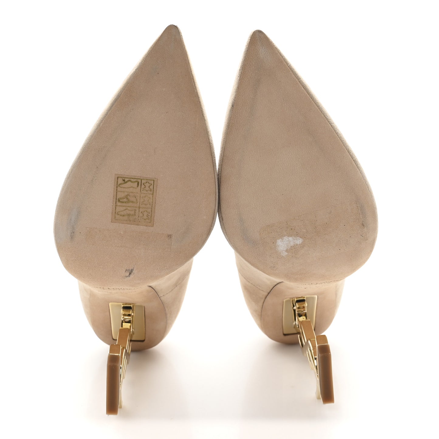 Suede Calfskin Opyum 110 Pumps 35.5 Misia Gold