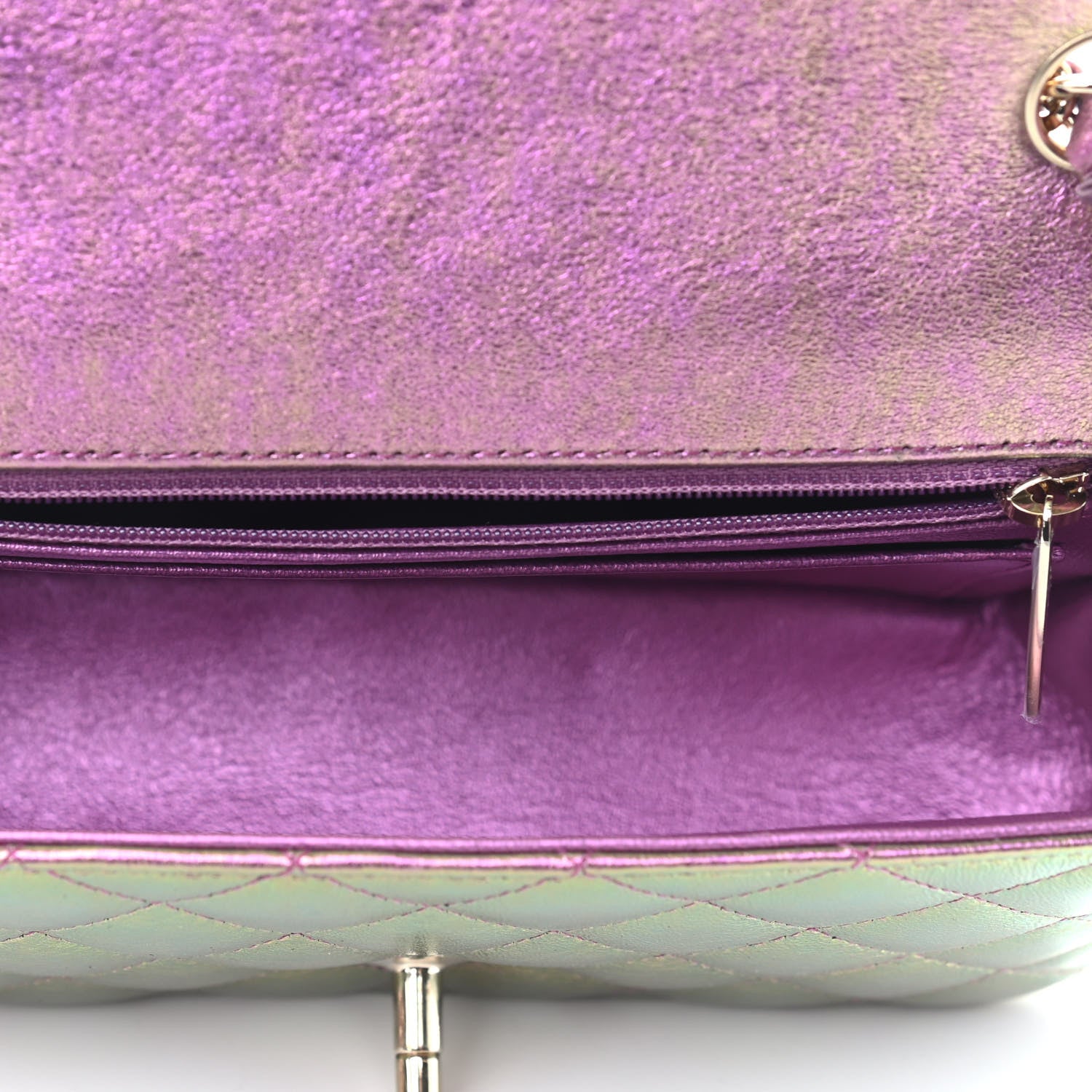 Chanel Iridescent Lambskin Quilted Mini Rectangular Flap Purple 4 of 8