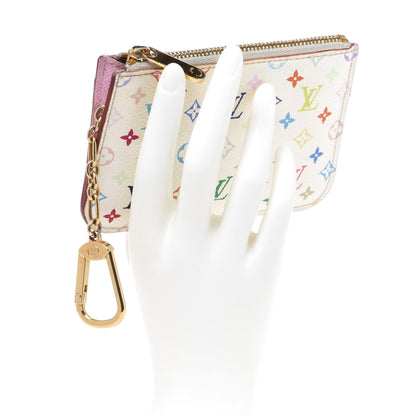Louis Vuitton Monogram Multicolor Key Pouch White Litchi 2 of 13