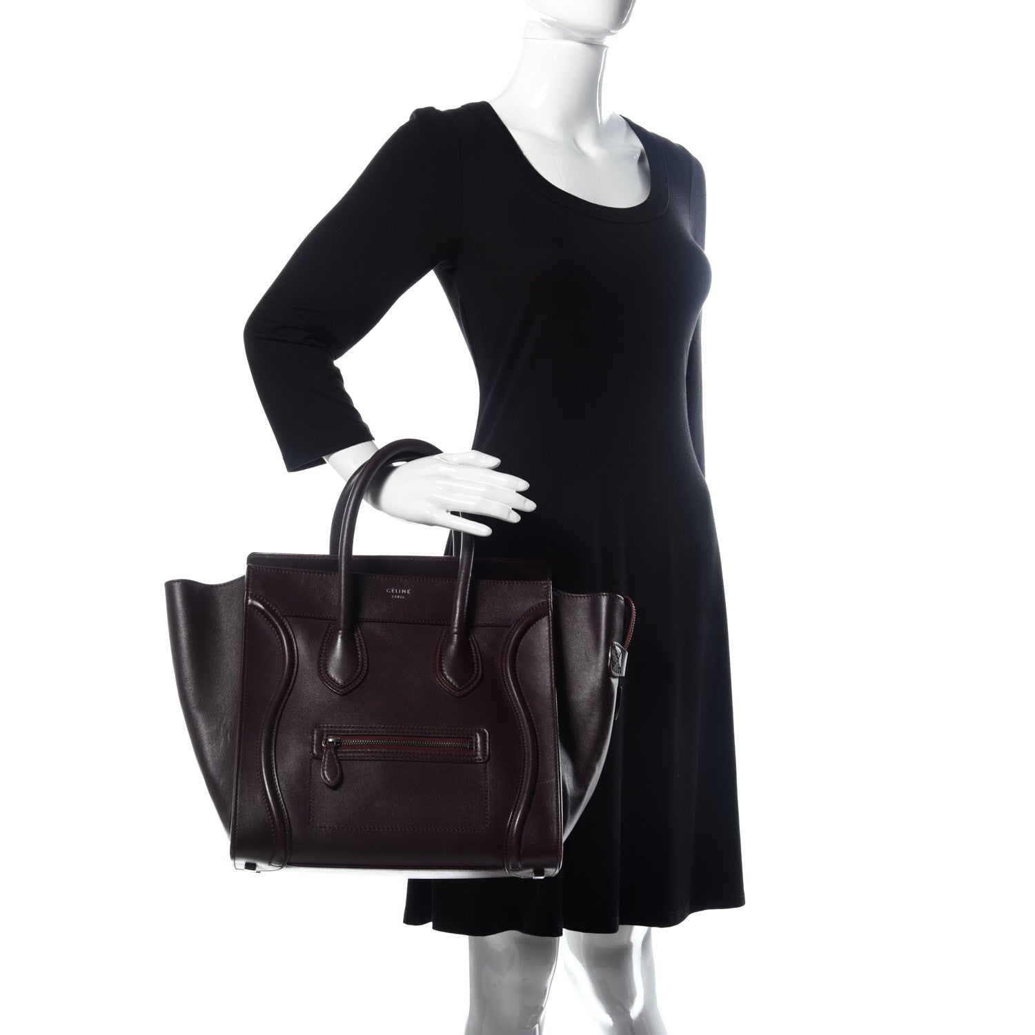 Celine Smooth Calfskin Mini Luggage Burgundy 2 of 8