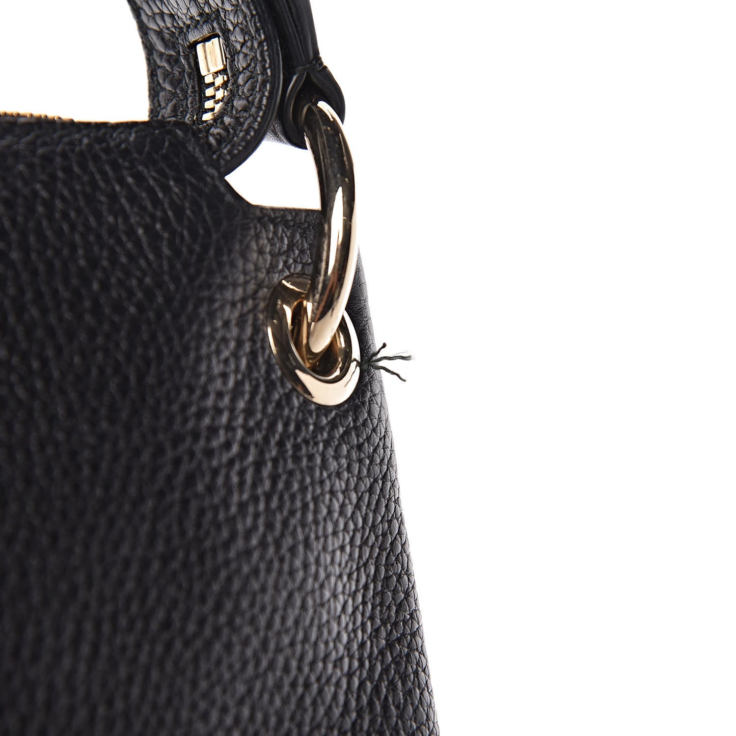 Pebbled Calfskin Large Soho Hobo Black