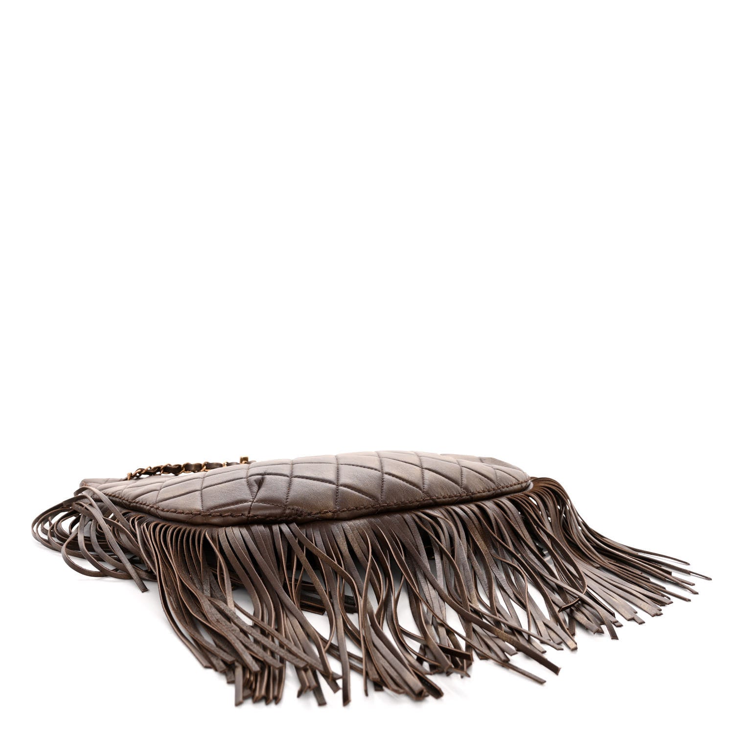 Chanel Calfskin Quilted Into The Fringe Hobo Brown 4 of 10