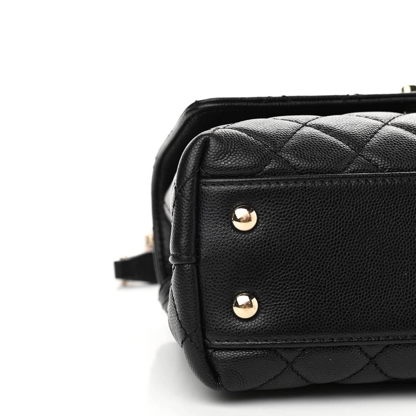Caviar Quilted Mini Coco Handle Flap Black