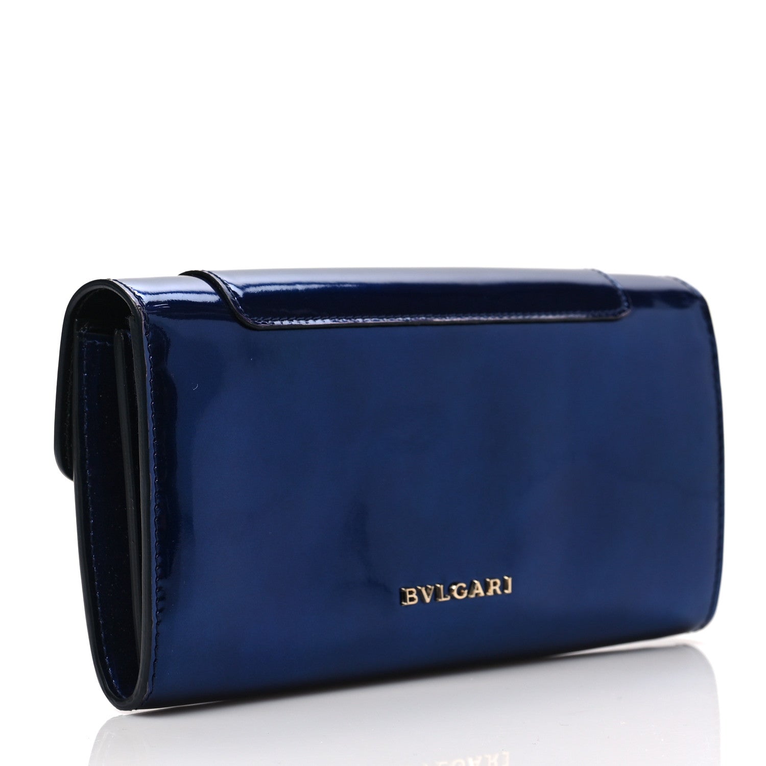 Bulgari Metallic Calfskin Serpenti Forever Wallet Blue 3 of 7