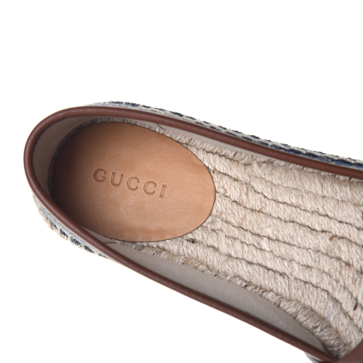 Denim GG Monogram Espadrilles 37 Blue Tea Cuir