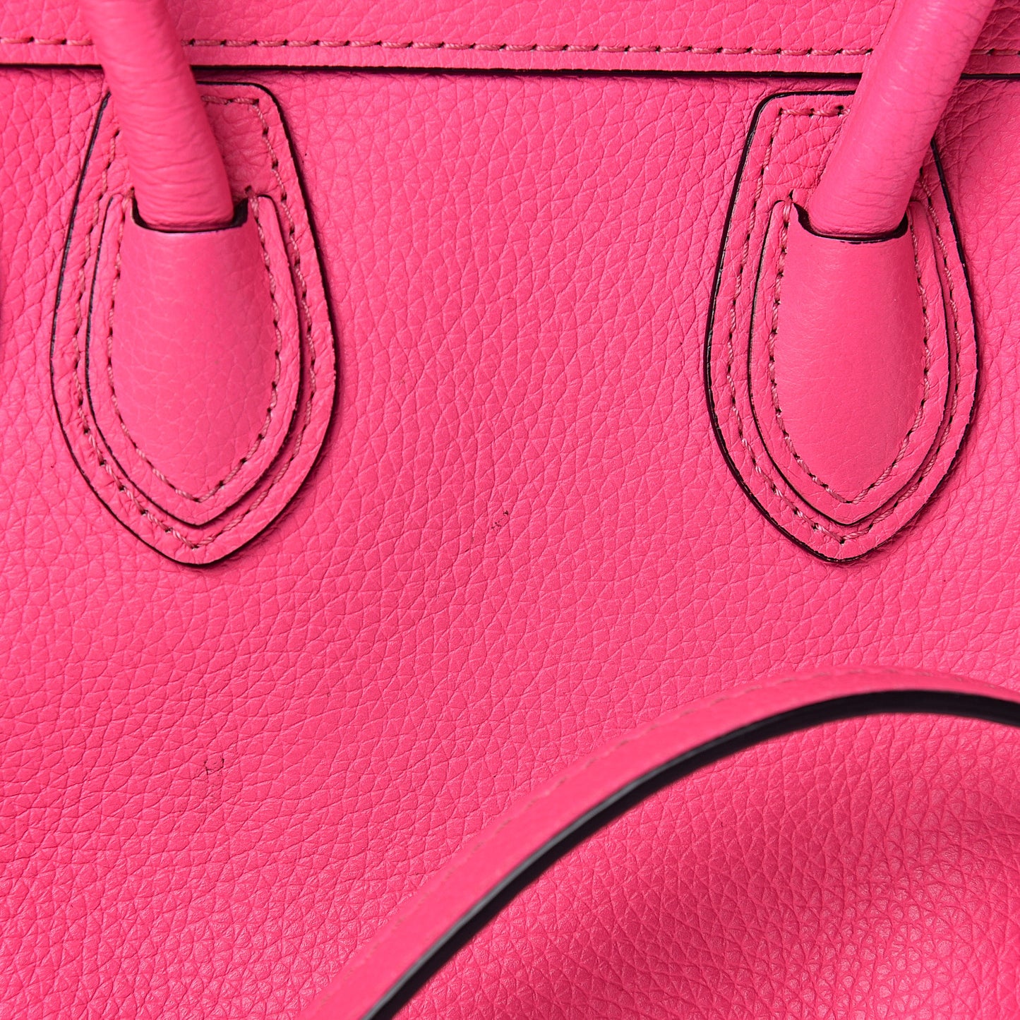 Drummed Calfskin Nano Luggage Fluo Pink