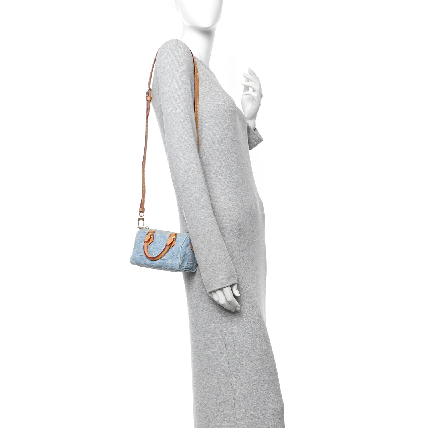 Louis Vuitton Monogram Denim Nano Speedy Sky Blue 2 of 9