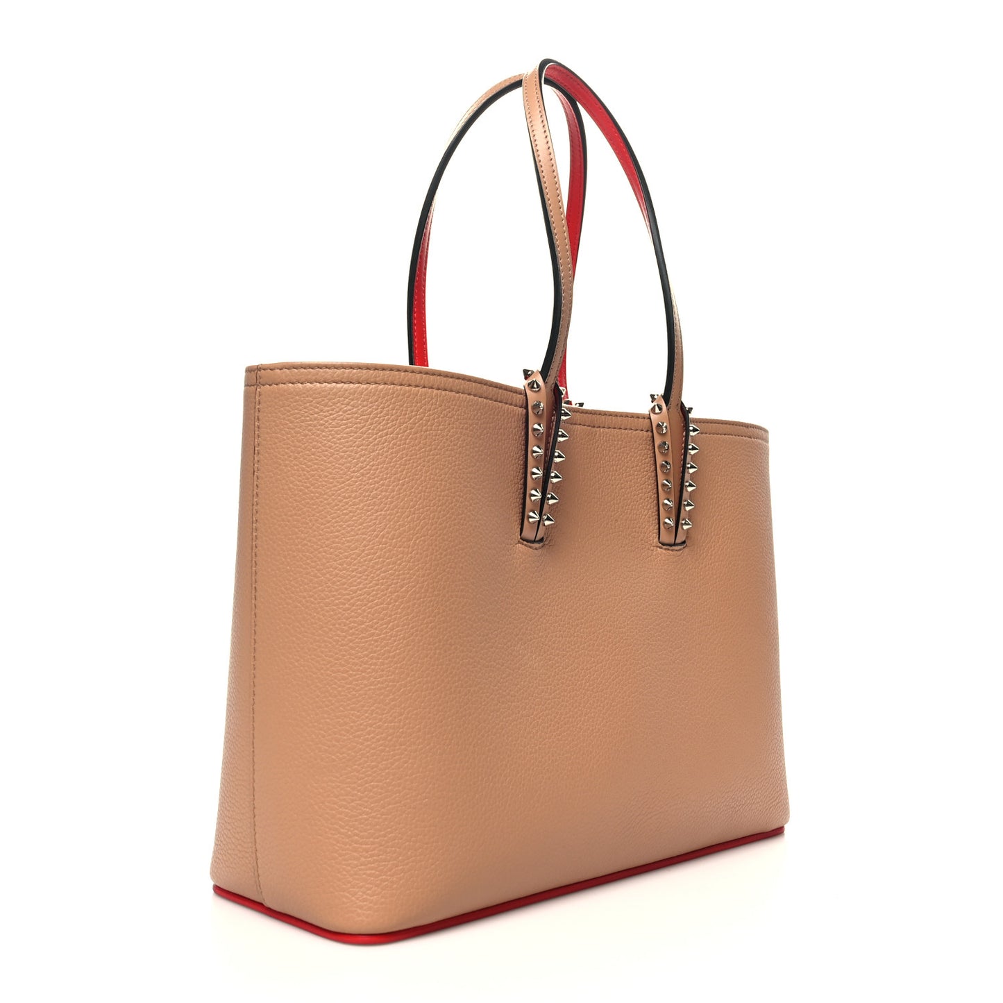 Calfskin Empire Spikes Small East West Cabata Tote Nude