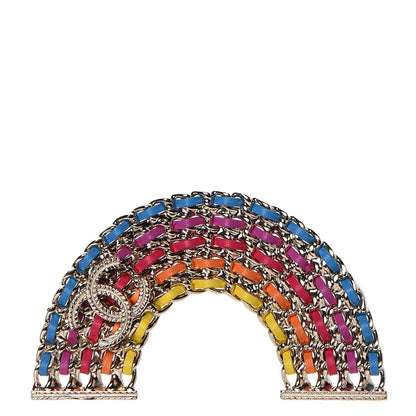 Chanel Lambskin Chain Rainbow CC Brooch Gold Multicolor 1 of 5