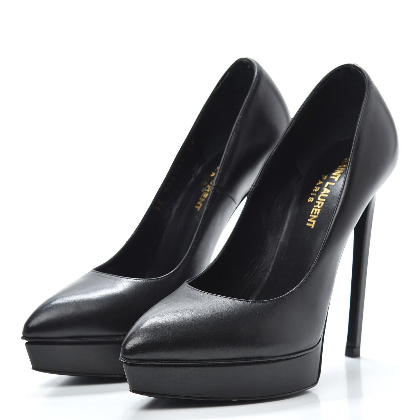 Pebbled Patent Calfskin Janis 105 Pumps Black
