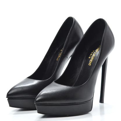 Saint Laurent Pebbled Patent Calfskin Janis 105 Pumps Black 3 of 7