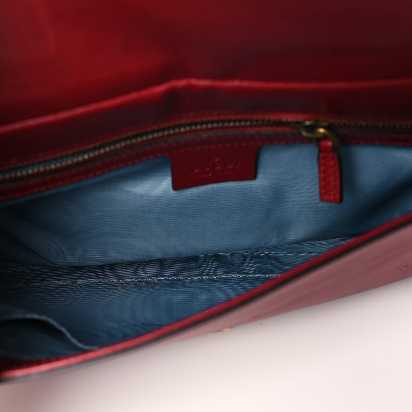 Calfskin Diagonal GG Medium Thiara Double Envelope Shoulder Bag Black Red