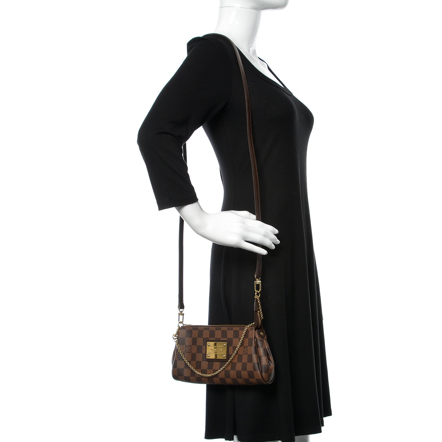 Louis Vuitton Damier Ebene Eva Clutch 2 of 10
